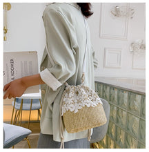 Load image into Gallery viewer, Women's Straw Knitted Shoulder & Handbag