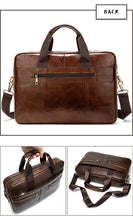 Load image into Gallery viewer, Men's Cowhide Luxury Genuine Leather Briefcase for 15.4" Laptops
