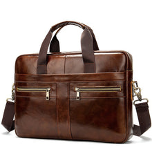 Load image into Gallery viewer, Men's Cowhide Luxury Genuine Leather Briefcase for 15.4" Laptops