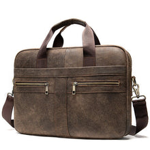 Load image into Gallery viewer, Men's Cowhide Luxury Genuine Leather Briefcase for 15.4" Laptops