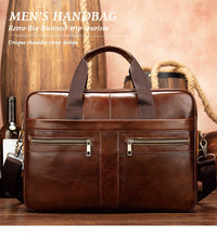 Load image into Gallery viewer, Men's Cowhide Luxury Genuine Leather Briefcase for 15.4" Laptops