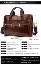 Load image into Gallery viewer, Men's Cowhide Luxury Genuine Leather Briefcase for 15.4" Laptops