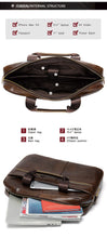 Load image into Gallery viewer, Men's Cowhide Luxury Genuine Leather Briefcase for 15.4" Laptops