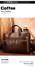 Load image into Gallery viewer, Men's Cowhide Luxury Genuine Leather Briefcase for 15.4" Laptops