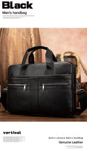 Load image into Gallery viewer, Men's Cowhide Luxury Genuine Leather Briefcase for 15.4" Laptops