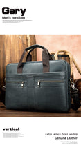 Load image into Gallery viewer, Men's Cowhide Luxury Genuine Leather Briefcase for 15.4" Laptops