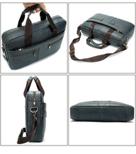Load image into Gallery viewer, Men's Cowhide Luxury Genuine Leather Briefcase for 15.4" Laptops