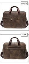 Load image into Gallery viewer, Men's Cowhide Luxury Genuine Leather Briefcase for 15.4" Laptops
