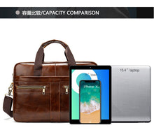 Load image into Gallery viewer, Men's Cowhide Luxury Genuine Leather Briefcase for 15.4" Laptops