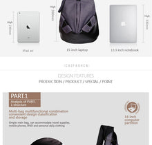 Load image into Gallery viewer, Women's Unique Zipper Backpack for 15'' Laptop