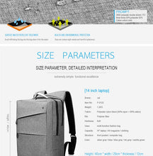 Load image into Gallery viewer, Men's Waterproof Backpack for 14'' Laptops