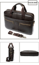 Load image into Gallery viewer, Men&#39;s Cowhide Luxury Genuine Leather Briefcase for 15.4&quot; Laptops
