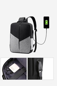 Men's Anti-Theft Waterproof Asymmetric Backpack for 15.6" Laptops