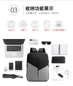 Men's Anti-Theft Waterproof Asymmetric Backpack for 15.6" Laptops