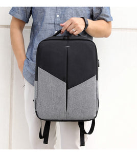 Men's Anti-Theft Waterproof Asymmetric Backpack for 15.6" Laptops