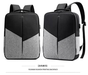 Men's Anti-Theft Waterproof Asymmetric Backpack for 15.6" Laptops