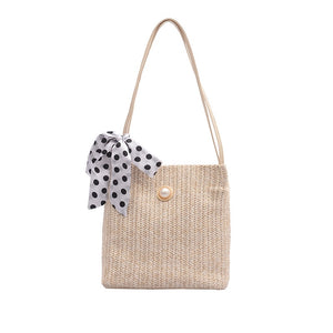 Women's Straw Knitted Shoulder & Beach Bag