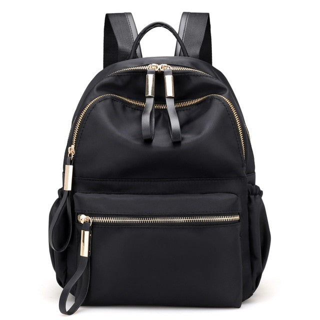 Women's Nylon Black  Backpack